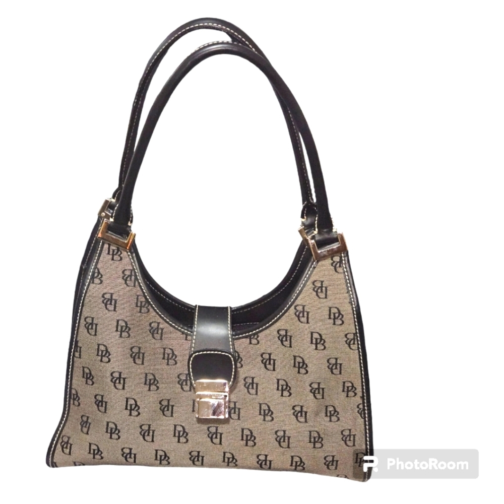 Vintage Dooney & Bourke Signature Crescent Hobo Bag